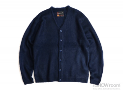 TOWN CRAFT Solid Jacquard 70s Cardigan. - NAVY<img class='new_mark_img2' src='https://img.shop-pro.jp/img/new/icons47.gif' style='border:none;display:inline;margin:0px;padding:0px;width:auto;' />