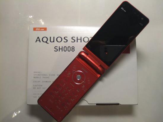携帯電話 ガラケー レッド SH008 AQUOS SHOT - 携帯電話本体