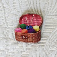 フランス製　木製ボタン　ウールバスケット