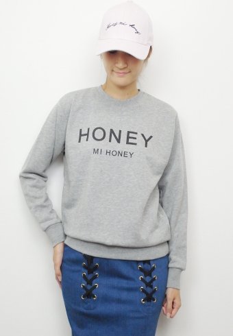 Honey mi Honey (ϥˡߡϥˡ<br>HONEYHeartySelect logosweat grayۡ16A-OG-02b åȡѡ sale  22gw