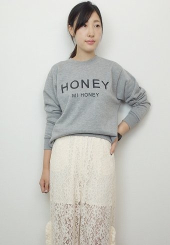 Honey mi Honey (ϥˡߡϥˡ<br>HONEYHeartySelect logosweat grayۡ16A-OG-02b åȡѡ sale  22gw