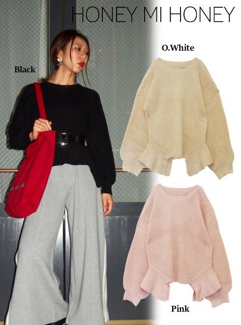 Honey mi Honey (ハニーミーハニー）cutout knit tops 17秋冬【17A-RO-03】 ニットトップス sale 22gw  - 通販セレクトショップ HeartySelect | TODAYFUL.SNIDEL.CELFORD.COCODEAL等正規取扱　大阪枚方くずは