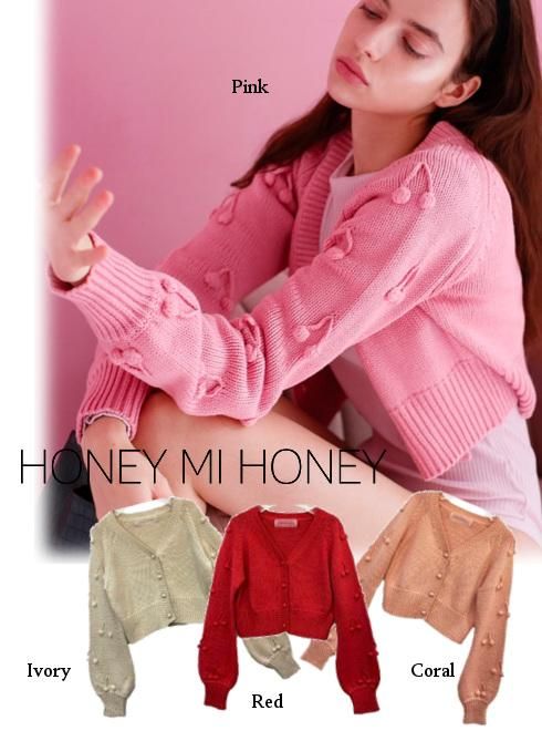 Honey Mi Honey ハニーミーハニー Cherry Cardigan 21春夏予約 21s Sw 01 カーディガン 入荷予定 3月中旬 通販セレクトショップ Heartyselect Todayful Snidel Celford Converse Enasoluna等正規取扱 大阪枚方くずは