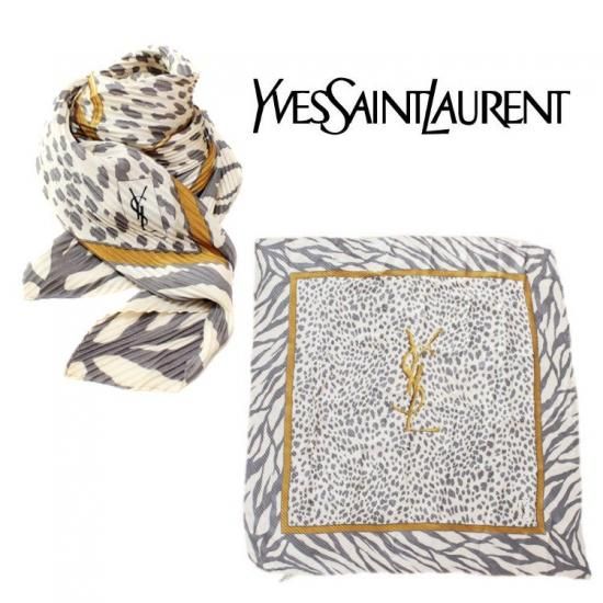 Ysl イヴサンローラン ヴィンテージゼブラ レオパードロゴプリーツスカーフ Vintage By Rilish ランクab 通販セレクトショップ Heartyselect Todayful Snidel Celford Converse Enasoluna等正規取扱 大阪枚方くずは