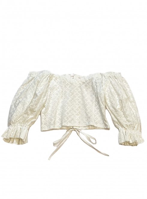 Honey mi Honey (ハニーミーハニー）back laceup cotton blouse 21春夏