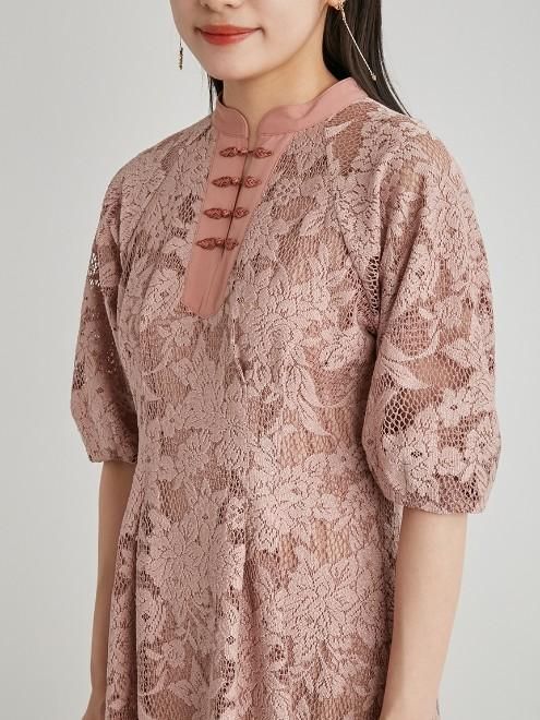 世界の チャイナディティールワンピース ピンク ロングワンピース マキシワンピース Www Reinnec Cl