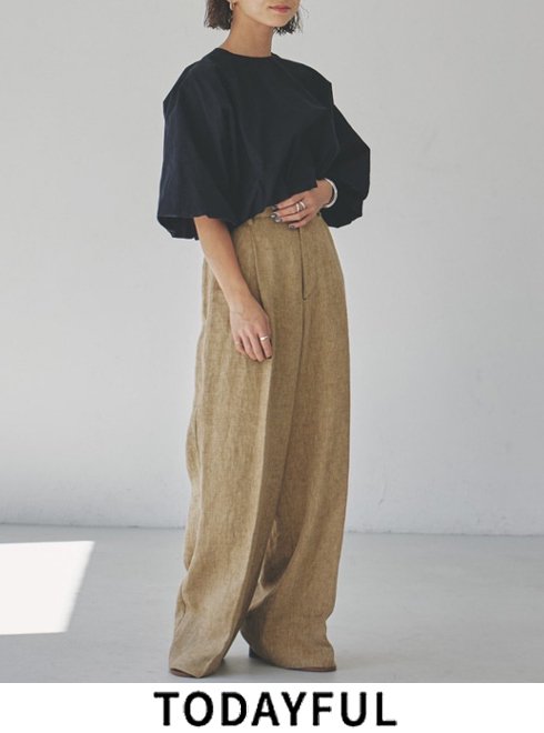 TODAYFUL (トゥデイフル）Tuck Linen Trousers☆ 23春夏【12210707