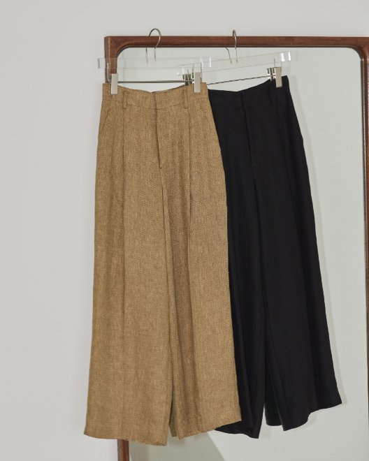 アイボリー×レッド 今季完売品 todayful Tuck Linen Trousers