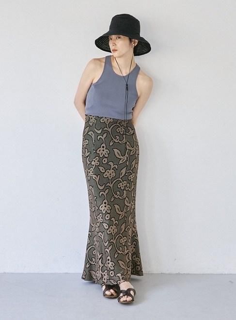 トゥデイフル Jacquard Leaf Pencilskirt | angeloawards.com