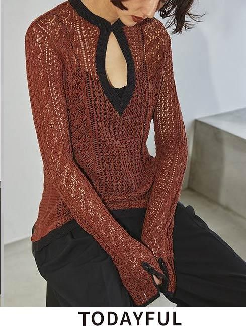 TODAYFUL (トゥデイフル)Pattern Lace Knit ★ 22春夏.【12220519】ニットトップス - 通販セレクトショップ HeartySelect | TODAYFUL.snidel.CELFORD.converse.Enasoluna等正規取扱 大阪枚方くずは