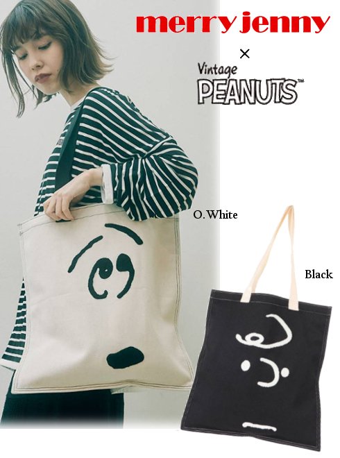 merry jenny (メリージェニー)<br>PEANUTS tote bag snoopy  22春夏【282221903001】トートバッグ  