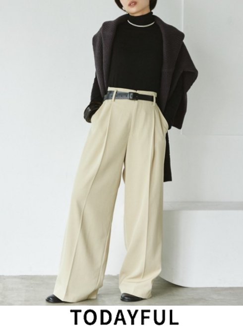 ブラウン×ピンク 【TODAYFUL】 Doubletuck Twill Trousers 36 | www