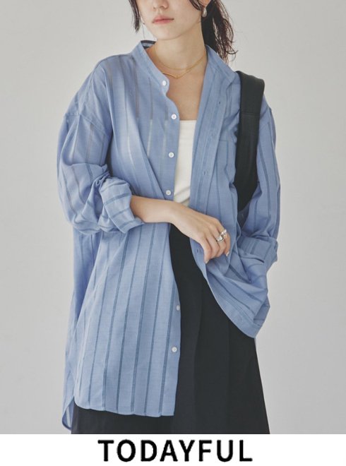 TODAYFUL (トゥデイフル）Sheerstripe Over Shirts☆ 23春夏予約