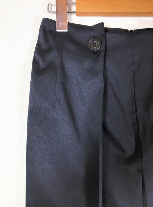ETRE TOKYO ストラップ付きタイトスカート ネイビーMサイズポリエステル100%