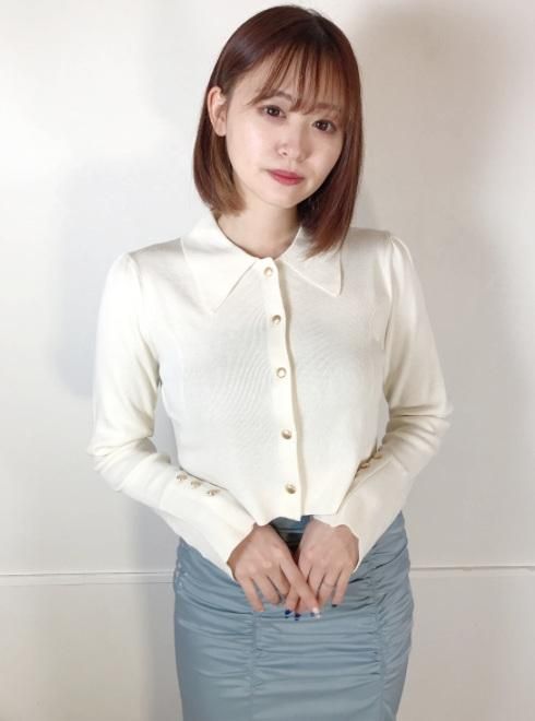 COCODEAL (ココディール)衿付きショートニットカーディガン 23春夏