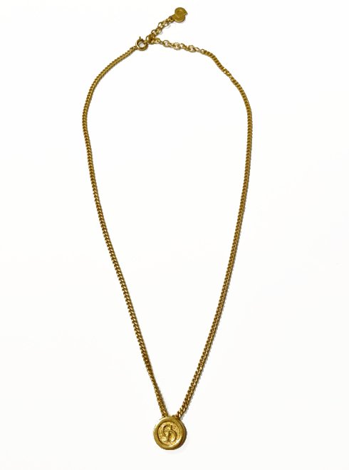 Dior　ディオール　ヴィンテージ　サークル　ロゴ　ネックレス　ゴールド