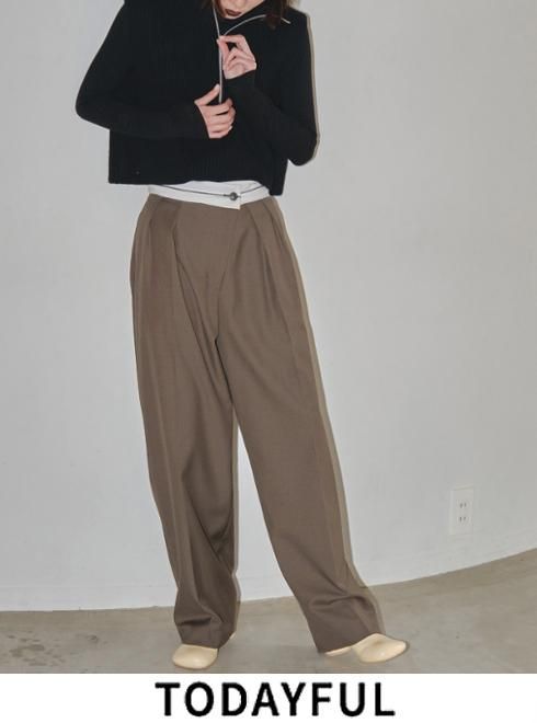 todayful front slanting trousers-