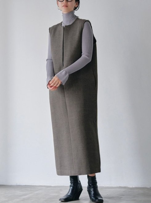 Doubleface Wool Keyneck Dress