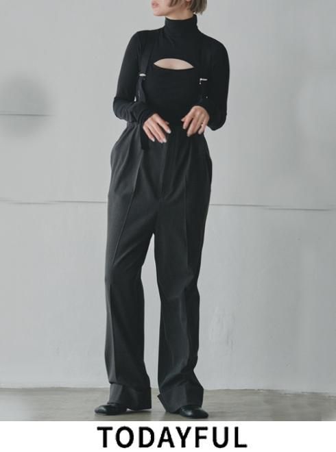 todayful Suspenders Highwaist Pants | chidori.co