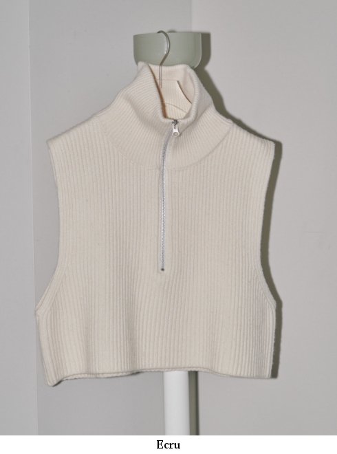 10/23 まで値引き ※ Halfzip Knit Vest【ECRU】-