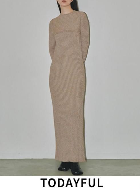 TODAYFUL (トゥデイフル）Mix Boucle Knitdress 23秋冬【12320306