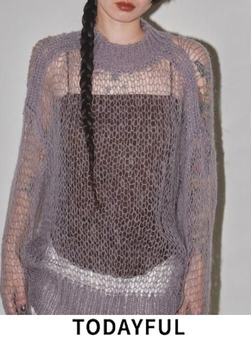 TODAYFUL (ȥǥե<br>Sheer Mohair Knit  23.12320522ۥ˥åȥȥåץ  ߼