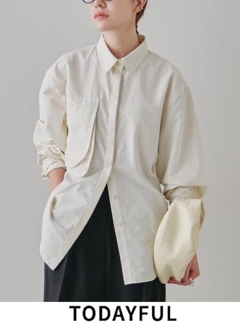 TODAYFUL (トゥデイフル）Asymmetry Pocket Shirts☆ 23秋冬.予約