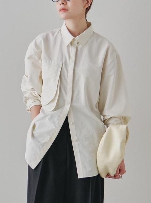 TODAYFUL (トゥデイフル）Asymmetry Pocket Shirts★ 23秋冬.予約【12320414】シャツ・ブラウス 入荷予定 :  10月中旬～ 冬受注会 - 通販セレクトショップ HeartySelect |