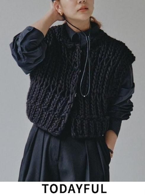 TODAYFUL (ȥǥե<br>Chunky Hand Knitvest  23.12320517ۥ٥  ߼