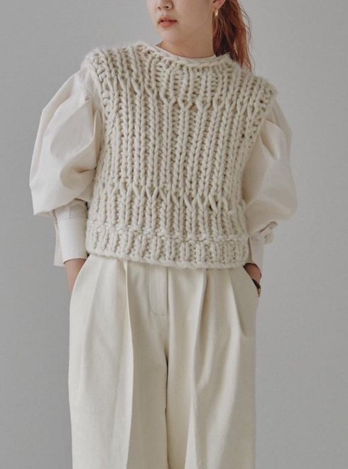 TODAYFUL (トゥデイフル）Chunky Hand Knitvest★ 23秋冬.予約【12320517】ベスト 入荷予定 : 10月中旬～  冬受注会 - 通販セレクトショップ HeartySelect |