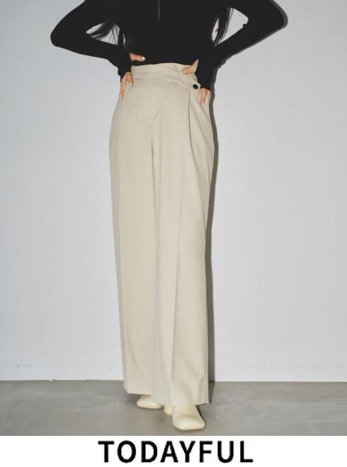 TODAYFUL (ȥǥե<br>Asymmetry Twill Trousers  23.ͽ12410702ۥѥ ͽ : 1ܡ ߼