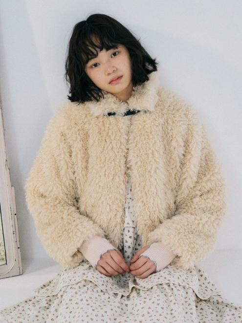 merry jenny (メリージェニー)poodle collar fakefur coat 23秋冬【282350101801】ファー・ムートン 　 ss20 - 通販セレクトショップ HeartySelect | ...