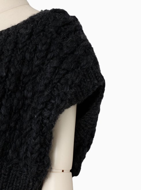 hella cable knit pullover - black - ニット/セーター