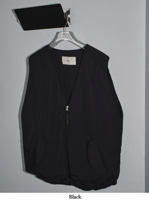 todayful Vneck Nylon Vest black - ジャケット・アウター