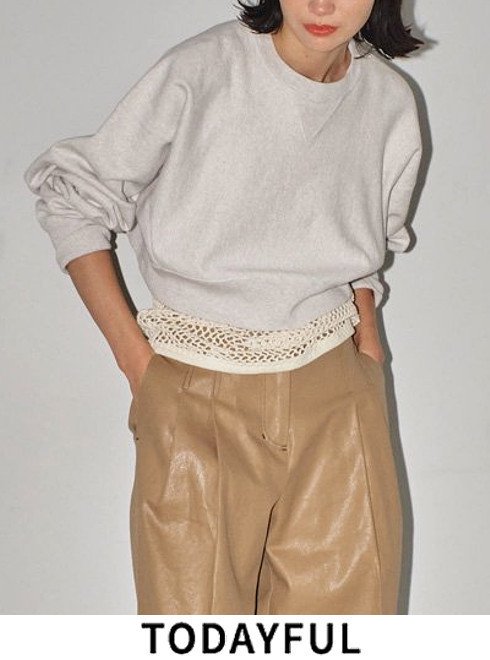Cropped Sweat Pullover todayfulカラーライトグレー