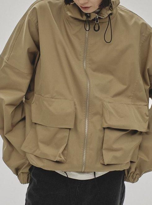 Standcollar Nylon Jacket ベージュ 36