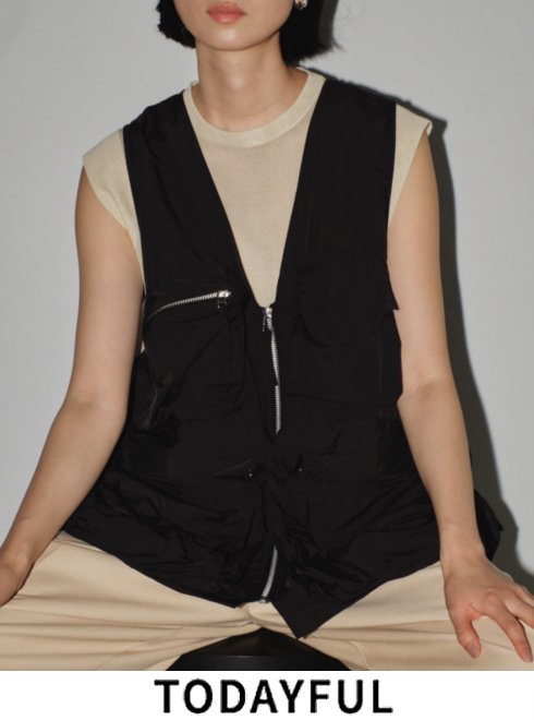 TODAYFUL (トゥデイフル）<br>Nylon Pocket Vest ★  24春夏予約【12410104】ベスト 入荷予定 : 3月下旬〜