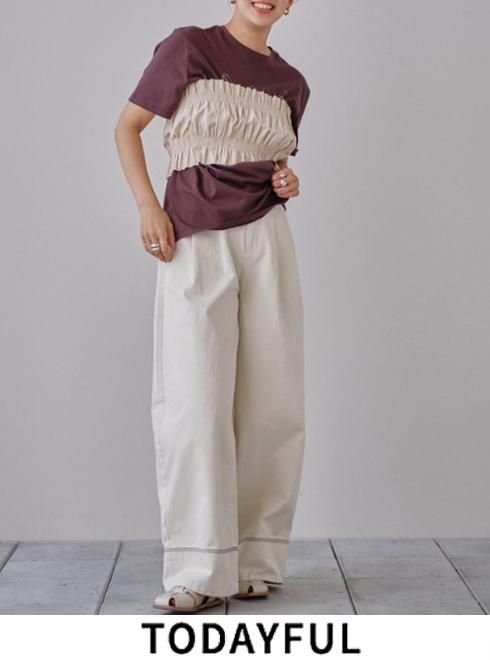 色ベージュTODAYFUL (トゥデイフル）Heavy Chino Trousers ☆ 24春夏予約 ...