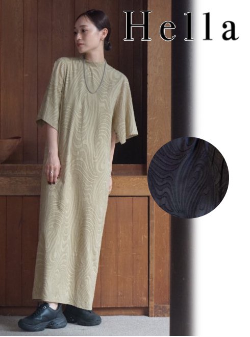 Hella (ヘラ)CUT JACQUARD DRESS 24春夏予約【h241-13】フレア