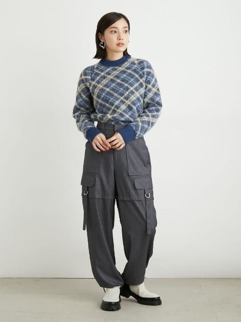 Lily Brown / リリーブラウン バリエーションジャガードフェザーニット  23秋冬. LWNT235088 (50%OFF&PT5) Lily Brown （リリーブラウン)バリエーションジャガードフェザー