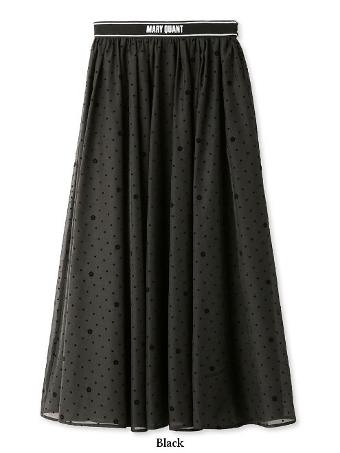 ロングスカートリリーブラウン × マリークヮント　コラボ 　デイジードットスカート