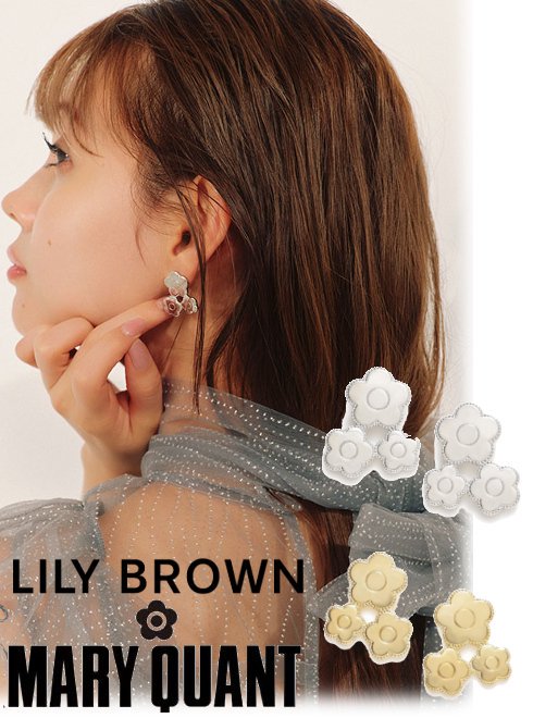 Lily Brown （リリーブラウン)MARY　QUANT　トリプルデイジーピアス 24春夏予約【LWGA241365】ピアス・イヤリング 入荷予定  : 3月下旬～ - 通販セレクトショップ HeartySelect |