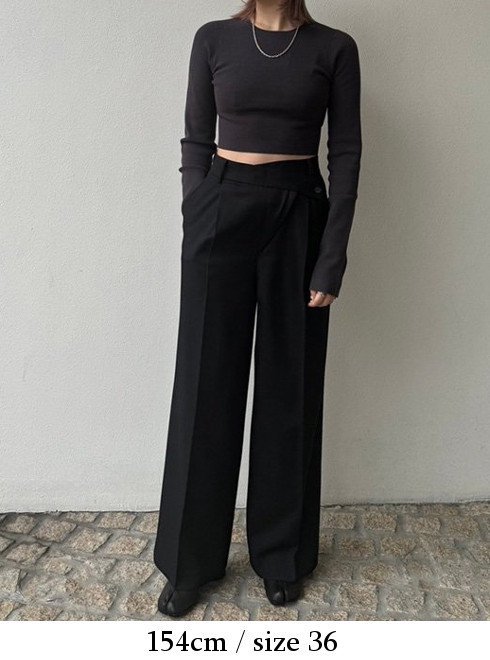 TODAYFUL (トゥデイフル）Asymmetry Twill Trousers☆ 24秋冬予約