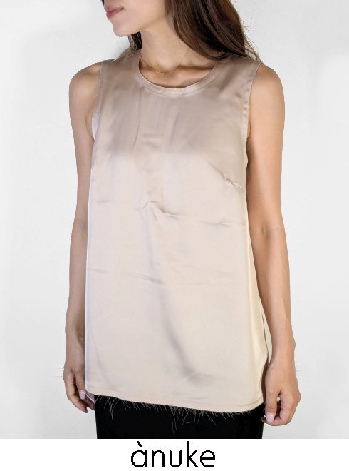 anuke(̡)<br>Satin Tanktop  24ղơ62410405ۥ󥯥ȥåסΡ꡼֥ȥåץ