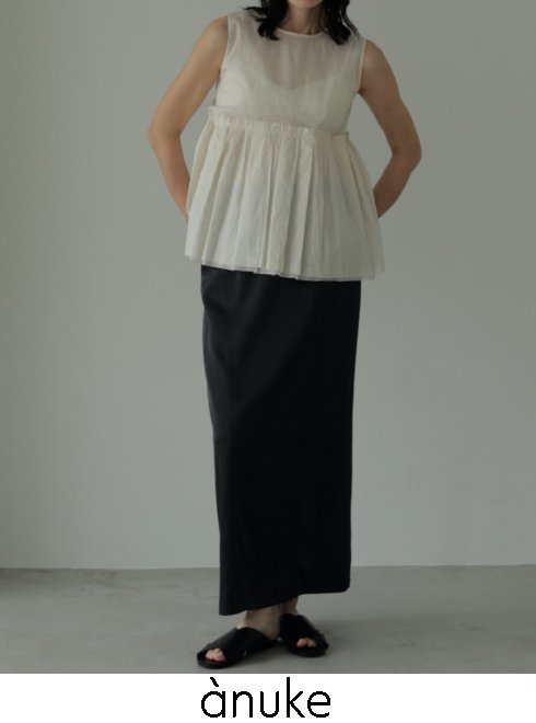 anuke(アンヌーク)<br>Satin Pencil Skirt  24春夏予約【62410801】ロング・マキシスカート 入荷予定 : 5月下旬〜