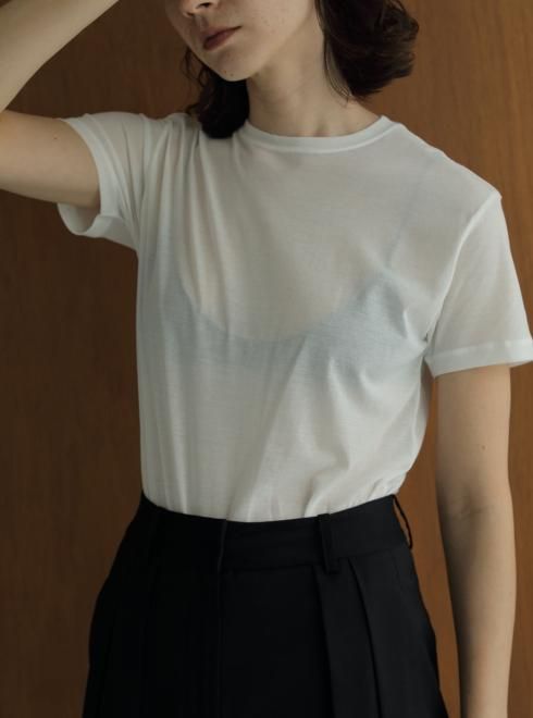 大人気新品  anuke(アンヌーク)Sheer 25春夏【62410606】T T-shirts Slub トップス