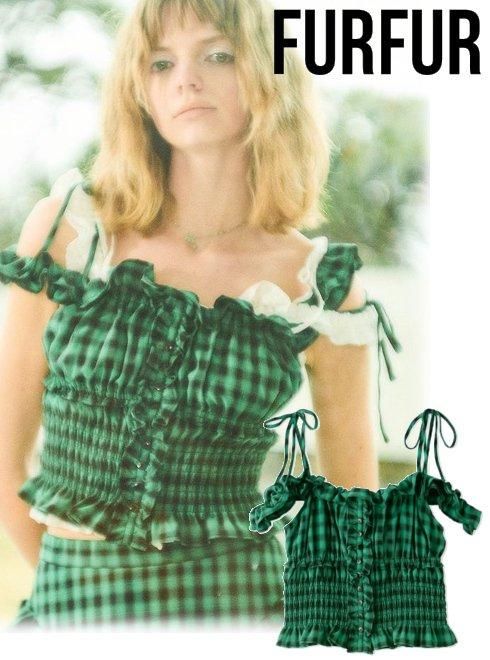 FURFUR フリルトップキャミ ブルー FURFUR キャミソール フリルキャミトップス : ZOZOTOWN Yahoo!店