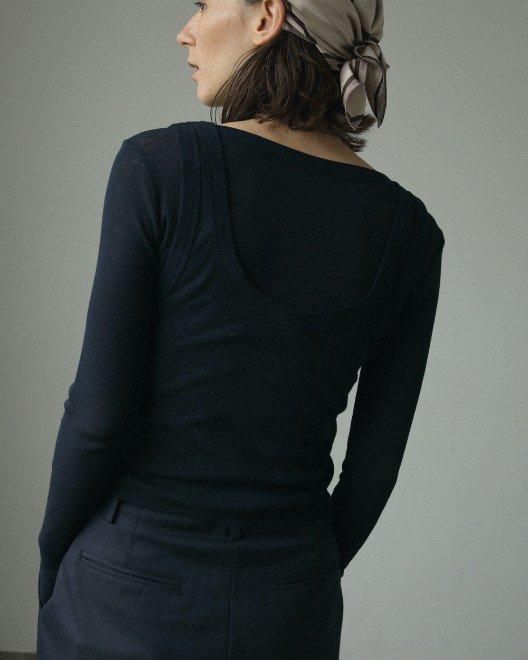 anuke/Layered Rib Tops nvy