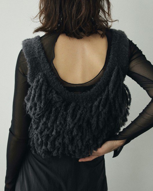 anuke(アンヌーク)Fringe Knit Bustier 24秋冬予約【62420522 ...