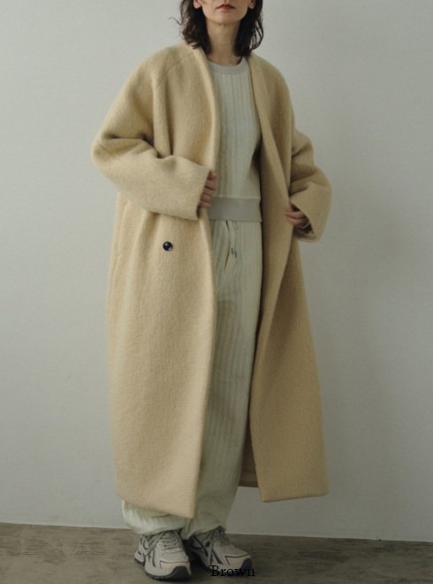 anuke(̡)<br>Collarless Shaggy Coat  24ߡ62420004ۥ륳   ߼